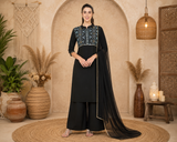 Women’s Embroidered Rayon Kurti Palazzo Set | Elegant Ethnic Co-ord Set
