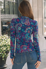 🌸 Floral Printed Spandex Bodyfit Top 🌸