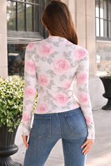 🌸 Floral Printed Spandex Bodyfit Top 🌸