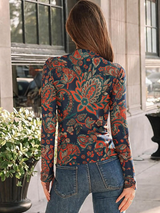 🌸 Floral Printed Spandex Bodyfit Top 🌸