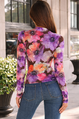 🌸 Floral Printed Spandex Bodyfit Top 🌸