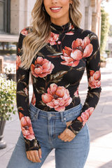 🌸 Floral Printed Spandex Bodyfit Top 🌸