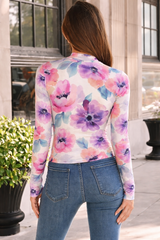 🌸 Floral Printed Spandex Bodyfit Top 🌸