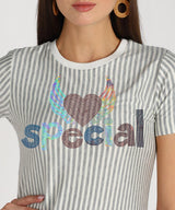 Women's Sequins Motifs Embellished Cotton T-shirt