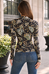 🌸 Floral Printed Spandex Bodyfit Top 🌸