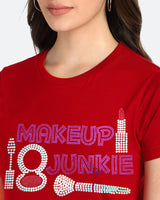 Women's Sequin Motifs Embellished cotton T-shirt