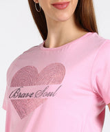 Women's Sequin Motifs Embellished cotton T-shirt
