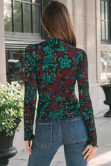 🌸 Floral Printed Spandex Bodyfit Top 🌸