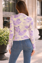 🌸 Floral Printed Spandex Bodyfit Top 🌸
