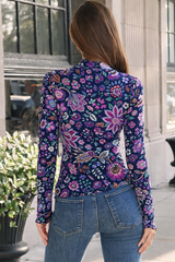 🌸 Floral Printed Spandex Bodyfit Top 🌸