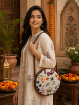Watercolor Print Canvas Sling Bag