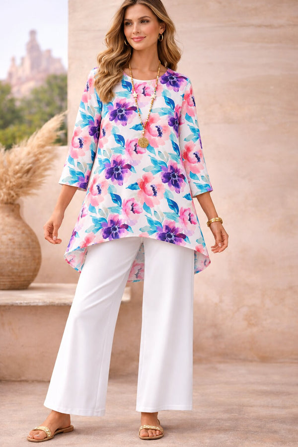 🌸 Spandex Floral Printed Top & Pant Set 🌸