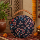 Floral Paisley Motifs Print Canvas Sling Bag