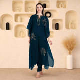Women's Sequin Motif Embellished Georgette Kaftan Set
