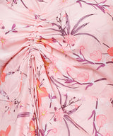Petal Grace Knee-Length Floral Crepe Dress