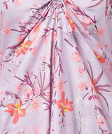 Petal Grace Knee-Length Floral Crepe Dress