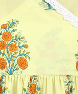Ethnic Cotton Printed Angrakha Kurti Palazzo Set for Women