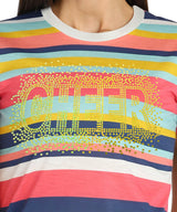 Women Sequins Motifs Embellished Cotton T-shirt