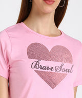 Women's Sequin Motifs Embellished cotton T-shirt
