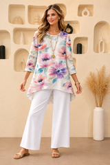 🌸 Spandex Floral Printed Top & Pant Set 🌸