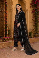 Ethnic cotton printed kurti pant set