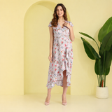 Elegant Floral Printed Crepe Dress