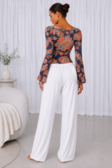 Floral Printed Spandex Top & Pant Co-ord Set for Women