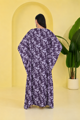 Floral Blossom Satin Kaftan – Elegant Floral Print Lounge & Resort Wear