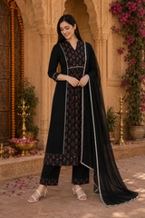 Ethnic cotton printed kurti pant set
