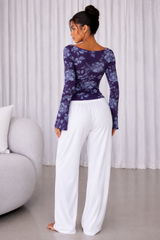Floral Printed Spandex Top & Pant Co-ord Set for Women