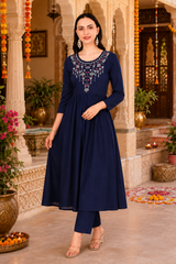 3-Piece Embroidered Kurti Combo – Elegant Ethnic Collection
