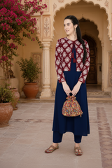 Ethnic Kurti Jacket Pant set
