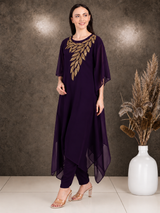 ✨ Georgette Sequins Embroidered Kaftan Pant Set