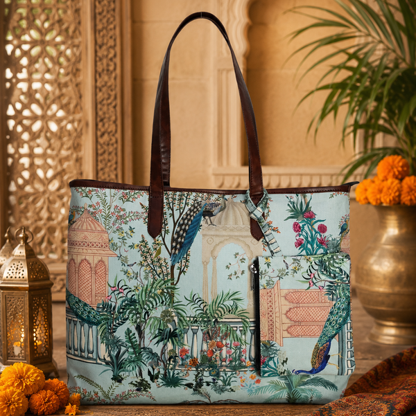 MUGHAL GARDEN PRINT TOTE BAG