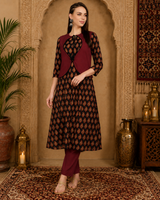 3-Piece Printed Cotton Kurti Combo – Stylish Ethnic Collection