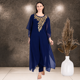 ✨ Georgette Sequins Embroidered Kaftan Pant Set