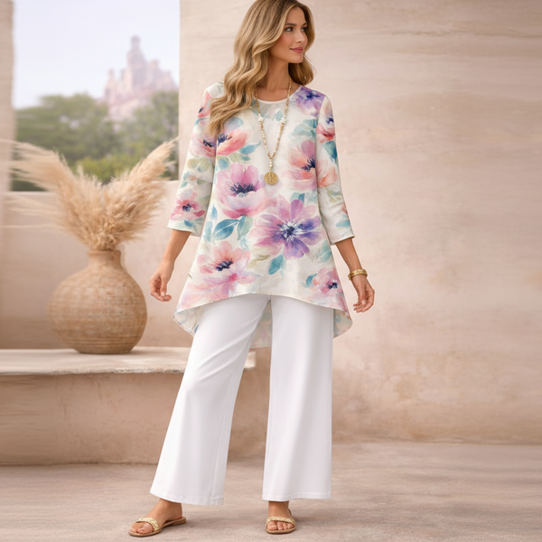 🌸 Spandex Floral Printed Top & Pant Set 🌸