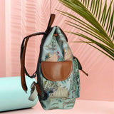 Mughal Garden Print Canvas Backpack