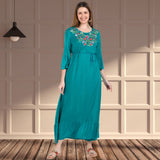Graceful Charm: Women’s Embroidered Ankle Length Kurti