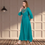 Graceful Charm: Women’s Embroidered Ankle Length Kurti