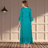 Graceful Charm: Women’s Embroidered Ankle Length Kurti