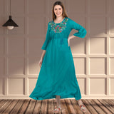 Graceful Charm: Women’s Embroidered Ankle Length Kurti