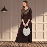 Graceful Charm: Women’s Embroidered Knee-Length Kurti
