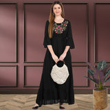 Graceful Charm: Women’s Embroidered Ankle Length Kurti