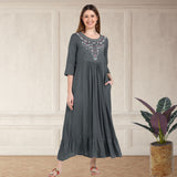 Timeless Elegance: Women's Embroidered Ankle Length Kurti