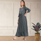 Timeless Elegance: Women's Embroidered Ankle Length Kurti