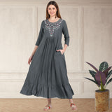 Timeless Elegance: Women's Embroidered Ankle Length Kurti