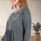 Timeless Elegance: Women's Embroidered Ankle Length Kurti