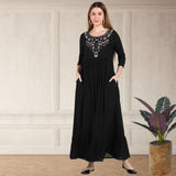 Elegant Comfort: Women's Embroidered Ankle-Length Kurti