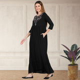 Elegant Comfort: Women's Embroidered Ankle-Length Kurti